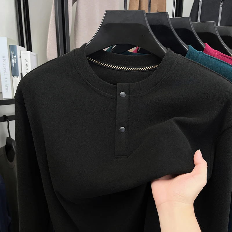 Mens Loose Fit Henley Pullover - Thermal Long John ulasan dan harga