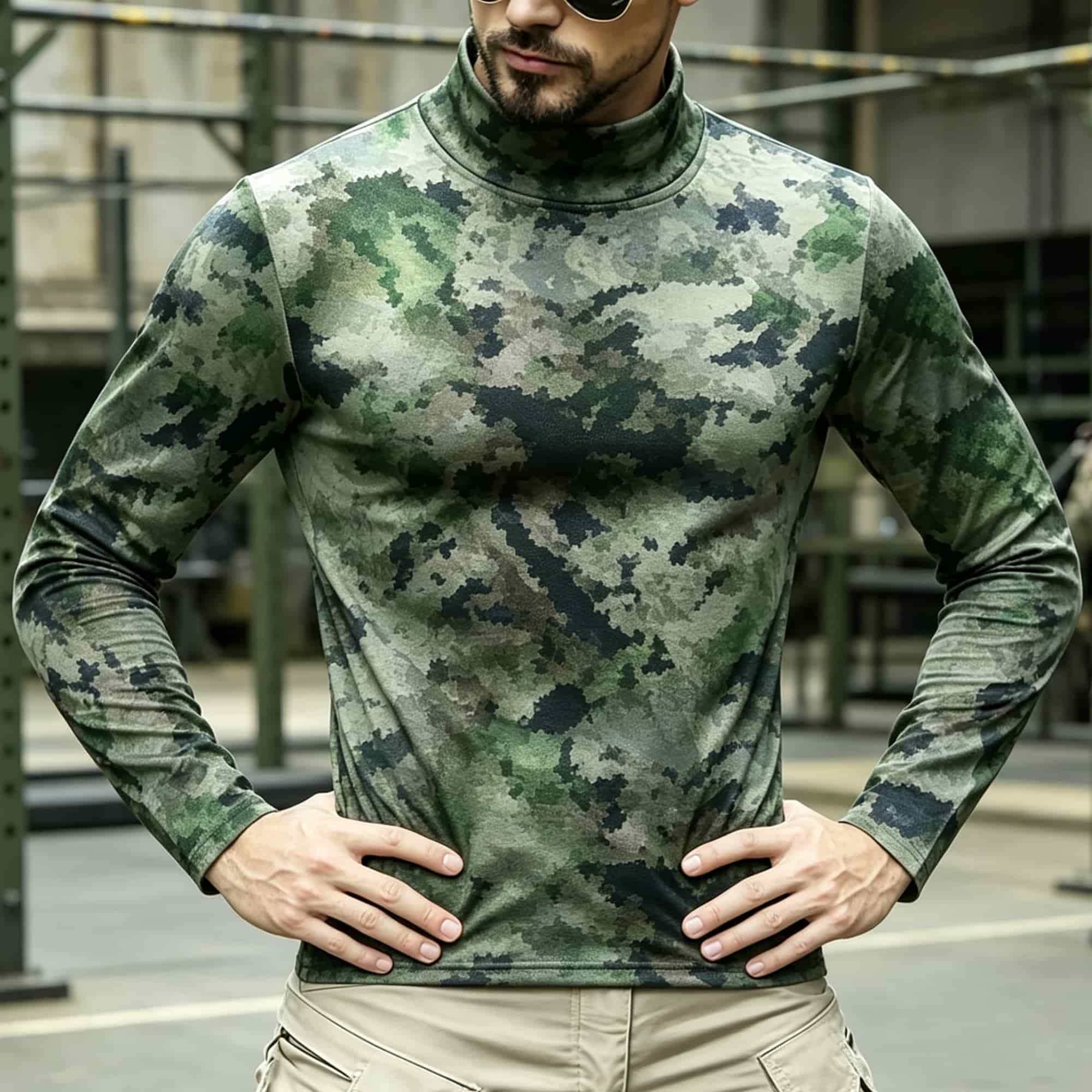 Men Tactical Camouflage Print  - Base Layer Top ulasan dan harga