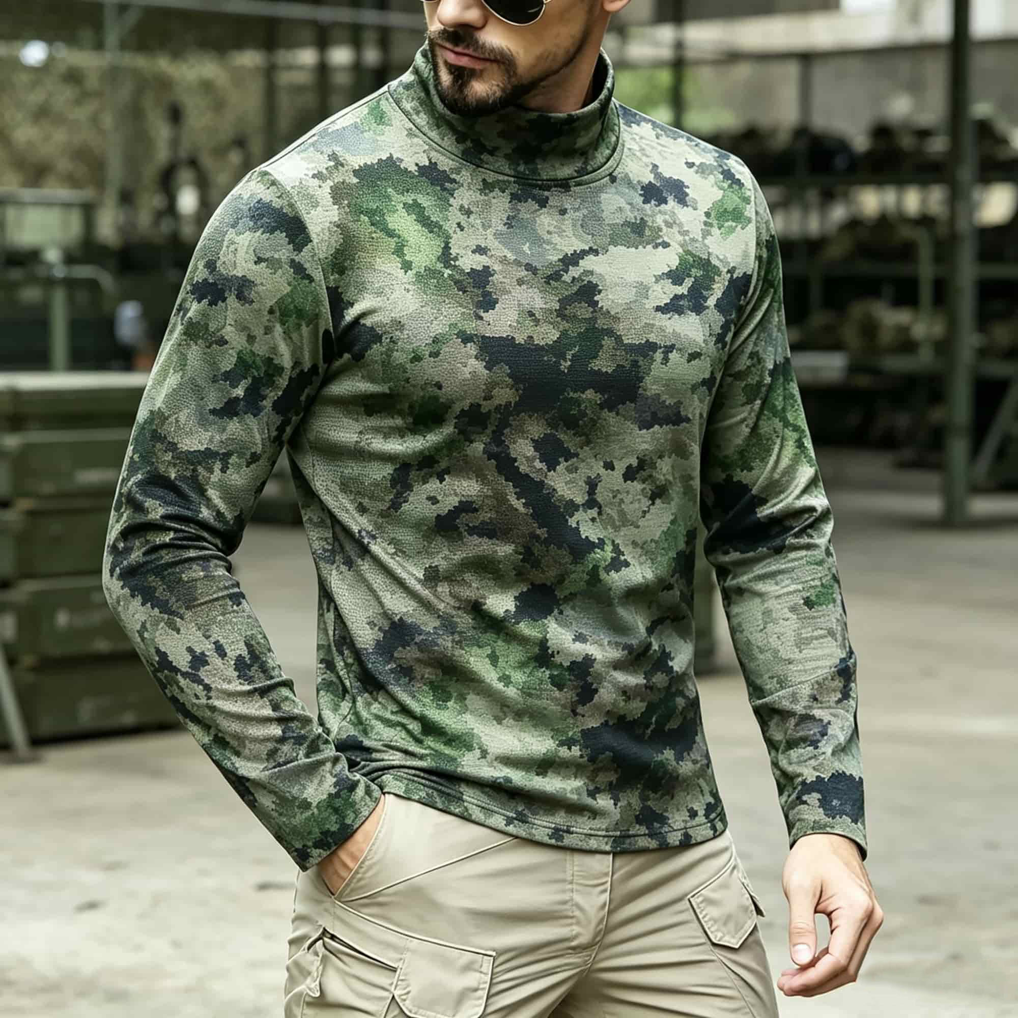 Men Tactical Camouflage Print  - Base Layer Top ulasan dan harga